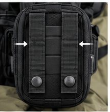 Accessory straps woven through the panel slots